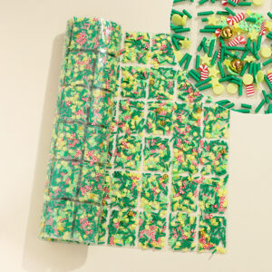 19 light yellow dark green christmas style / Geometric special-shaped resin hot-melt adhesive tape [whole piece 24*40cm, small square 3*4cm]