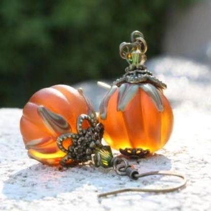 Wholesale Vintage Halloween Pumpkin Pendant Teardrop Earrings