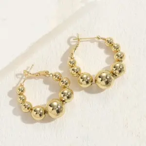 Small Version Copper Bead Ear Clip 14K Real / Gold