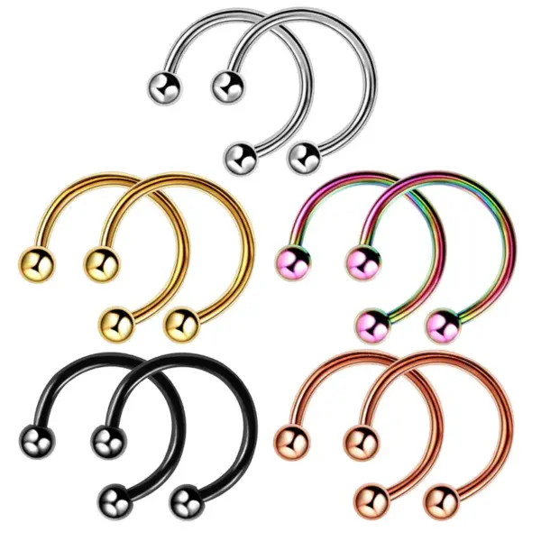 Classic Style Solid Color Stainless Steel Nose Ring In Bulk Nose Pin