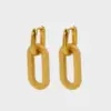 Wholesale PVD Coated Real Gold Plated Oval Thread 304 Stainless Steel Elegant Retro Waterproof Non Tarnish Drop Earrings