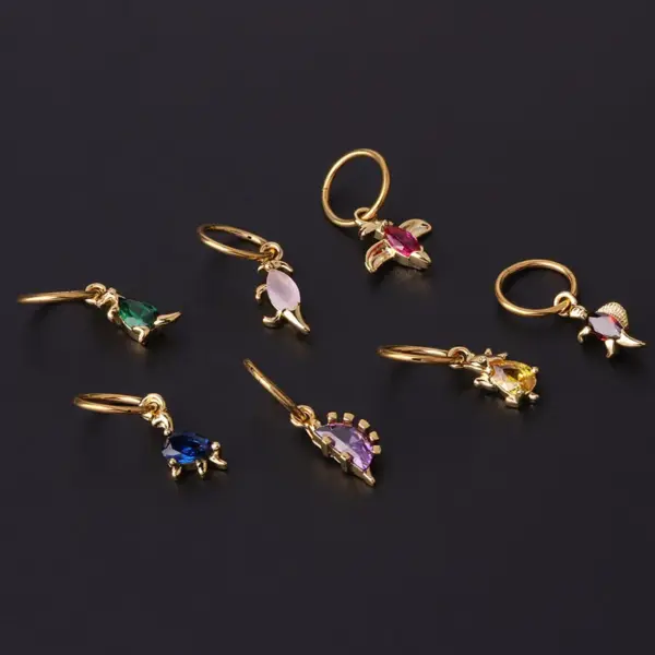 Wholesale 316L Stainless Steel Copper Ear Cartilage Rings & Studs Animal Waterproof Non Tarnish Surgical Steel