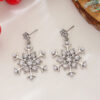 Wholesale Diamond-encrusted winter snowflake earrings