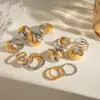 PVD Coated Real Gold Plated Geometric 304 Stainless Steel Glam Simple Style Classic Style Waterproof Non Tarnish Open Rings