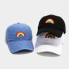 oly-1f044f7e37dd4d66dfdfdb1489563677 Wholesale Cross-Border E-Commerce Hot-Selling Rainbow Embroidered Soft-Top Peaked Cap for Men and Women Casual Retro Distressed Baseball Cap Trendy Sun Hat