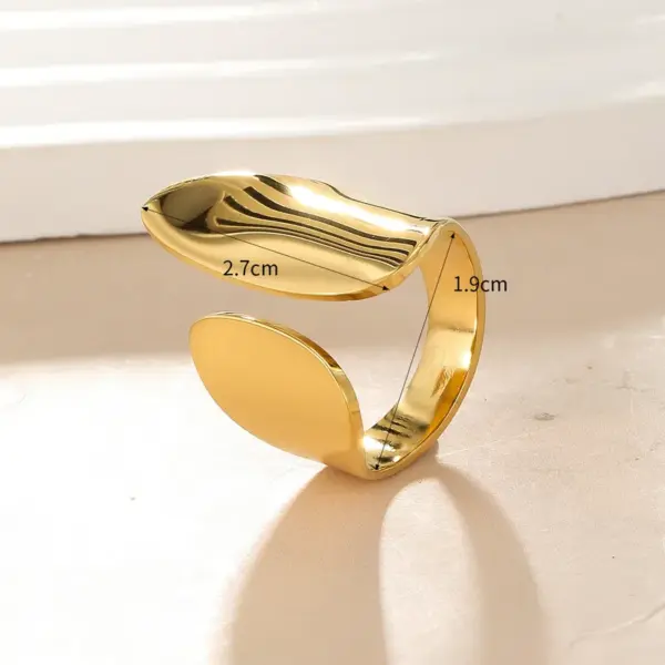 PVD Coated 14K Gold Plated Geometric 304 Stainless Steel Simple Style Commute Waterproof Non Tarnish Open Rings