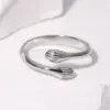 Wholesale PVD Coated Real Gold Plated 18K Gold Solid Color 304 Stainless Steel Simple Style Waterproof Non Tarnish Open Rings