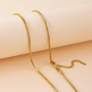 2.0mm Square Snake (Gold/Color Retention) / 40CM+5CM