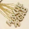 26 English Letters Pendant Necklace Copper Micro Inlaid Zircon Balloon Letter Collarbone Necklace