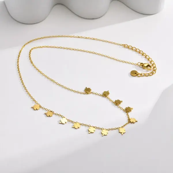 Wholesale PVD Coated Real Gold Plated Cross Four Leaf Clover Lightning 304 Stainless Steel Retro Simple Style Waterproof Non Tarnish 304 Stainless Steel Necklace