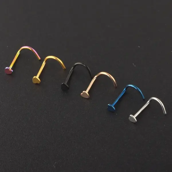 1 Piece Nose Rings & Studs Simple Style Heart Shape Stainless Steel