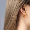 PVD Coated Real Gold Plated 18K Gold Geometric 304 Stainless Steel Fashion Waterproof Non Tarnish Earrings
