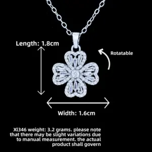 XL346 Four-leaf Clover Necklace / Silver