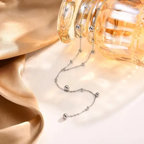 18K Gold Plated 304 Stainless Steel PVD Coated Solid Color Plating Cable Chain Y-Necklace Lariat Necklace