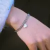 Simple Style Heart Shape Stainless Steel lishing Plating Bracelets