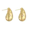 Wholesale 1 Pair Ig Style Casual Simple Style Water Droplets Plating Inlay Copper Zircon 18k Gold Plated Ear Studs