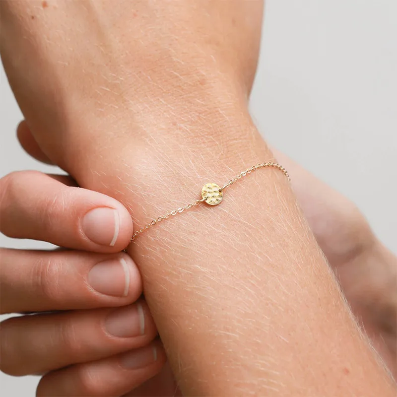 Wholesale PVD Coated 14K Gold Real Gold Plated Geometric Stainless Steel Fashion Waterproof Non Tarnish 304 Stainless Steel Bracelets