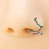Wholesale Fashion Moon Heart Shape Stainless Steel Inlay Zircon Nose Ring 1 Piece Nose Pin
