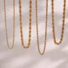 Wholesale PVD Coated Real Gold Plated 18K Gold Geometric 304 Stainless Steel Retro Waterproof Non Tarnish 304 Stainless Steel Necklace
