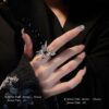 Wholesale Niche Design Sense Advanced Sense Liquid Butterfly Open Ring Female Student ins Trendy Cold Style Personalized Finger Ring