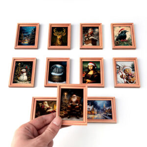 Wholesale Christmas Retro Wooden Photo Frame Magnetic Fridge Magnet