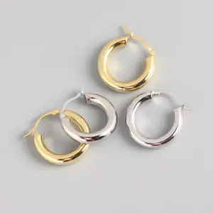 Fashion Round Stainless Steel Plating Earrings 1 Piece