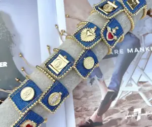 Wholesale Copper Elegant Vintage Style Beaded Plating Inlay Geometric Zircon Bracelets