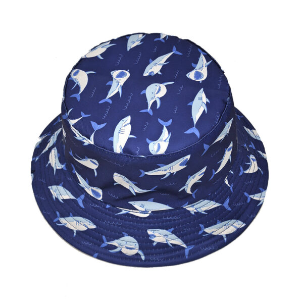 oly-1f4957fe6b34e09995c6c44b9145f69b Wholesale New Undersea Animal Shark Pattern Printed Fisherman Hat Women's European and American Men's Outdoor Double-Sided Sunscreen Hat Basin Hat