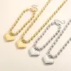 304 Stainless Steel Heart Shape PVD Coated 18K Real Gold Plated Casual Vacation Waterproof Non Tarnish Plating Bracelets Necklace