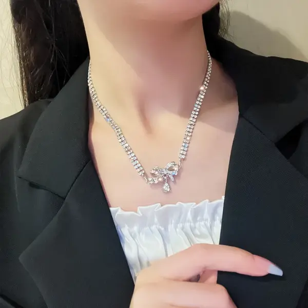 Vacuum Plating Geometric Heart Shape Butterfly Titanium Steel Fashion Titanium Steel Lobster Trigger Clasp Closure Necklace