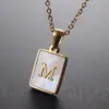 Wholesale Titanium Steel 18K Gold Plated Simple Style Plating Letter Shell
