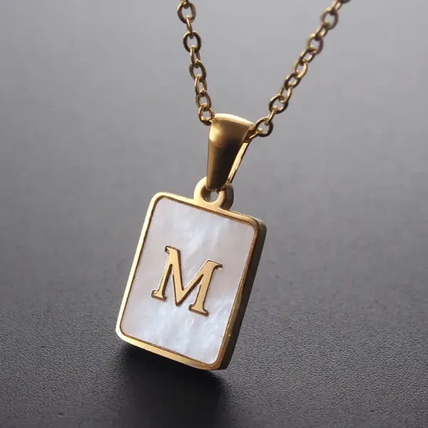 Wholesale Titanium Steel 18K Gold Plated Simple Style Plating Letter Shell