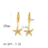PVD Coated Real Gold Plated Starfish Heart Shape 304 Stainless Steel Luxurious Simple Style Waterproof Non Tarnish Drop Earrings
