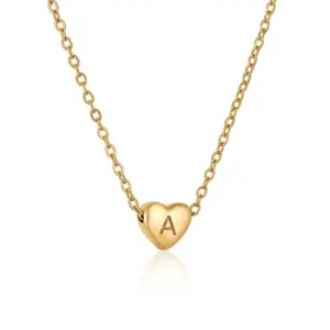 Wholesale Fashion Letter Heart Shape Titanium Steel Plating Necklace 1 Piece