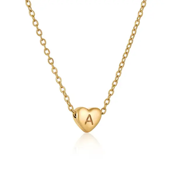 Wholesale Fashion Letter Heart Shape Titanium Steel Plating Necklace 1 Piece