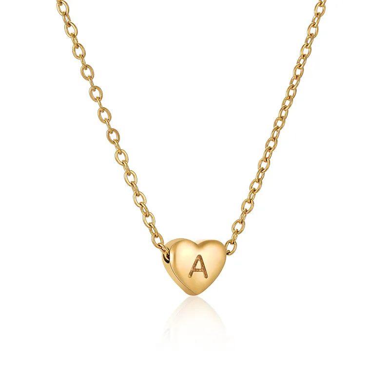 Wholesale Fashion Letter Heart Shape Titanium Steel Plating Necklace 1 Piece