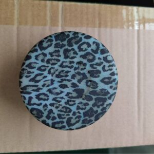 Transparent glitter blue leopard print