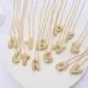 Wholesale Jewelry IG Style Letter Copper Zircon Inlay Pendant Necklace