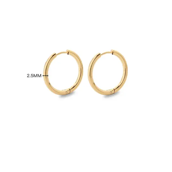 Simple Style Solid Color Stainless Steel Hoop Earrings 1 Pair