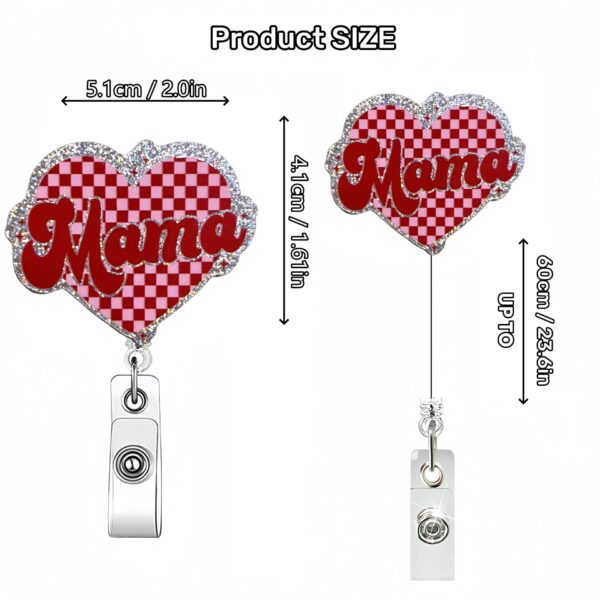 oly-1f75de8329448209411beaa49712364e Wholesale Creative Acrylic Glitter Medical Care Heart Mother's Day Retractable Badge Clip
