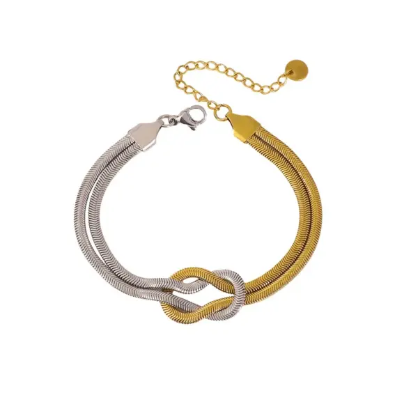 PVD Coated 18K Gold Real Gold Plated Geometric 304 Stainless Steel IG Style Simple Style Classic Style Waterproof Non Tarnish 304 Stainless Steel Bracelets