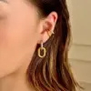 1 Pair Basic Simple Style Classic Style C Shape Color Block Plating 304 Stainless Steel 18K Gold Plated Ear Cus