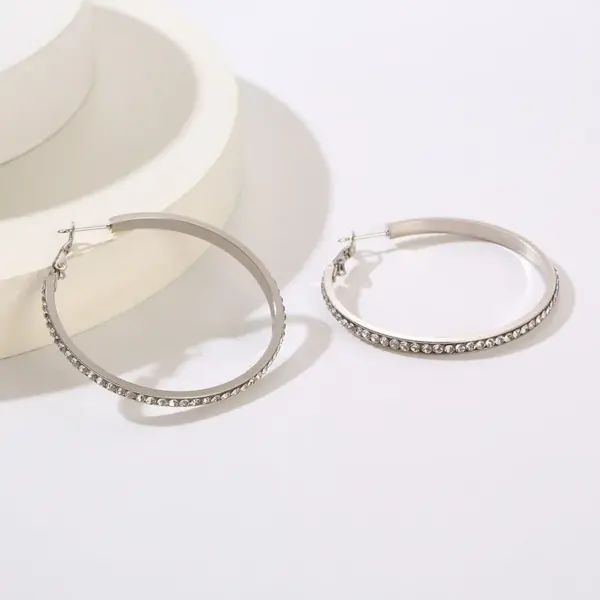 PVD Coated 18K Gold Plated Solid Color Stainless Steel Bridal Shiny Waterproof Non Tarnish Hoop Earrings