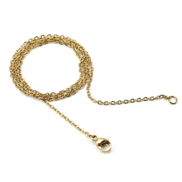 Wholesale Jewelry Simple Style Solid Color 304 Stainless Steel Titanium Steel 18K Gold Plated Chain Stainless Steel Necklaces