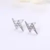 Wholesale Simple Mini Lightning Zircon Female Simple Stud Copper Earrings Wholesale