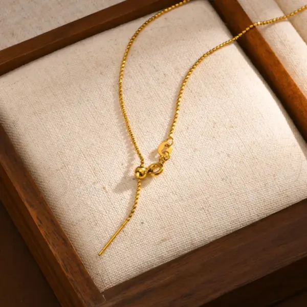 Wholesale PVD Coated Real Gold Plated 18K Gold Solid Color 201 Stainless Steel Elegant Streetwear IG Style Waterproof Non Tarnish 201 Stainless Steel Necklace