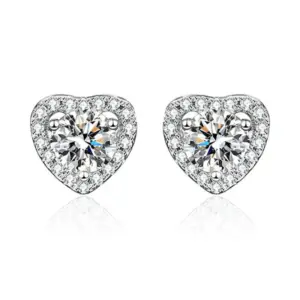 Luxury Heart Bag Stud Earrings 1 Karat