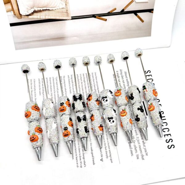 Wholesale DIY Halloween Diamond Bead Pen Evil Pumpkin Head Ballpoint Pen