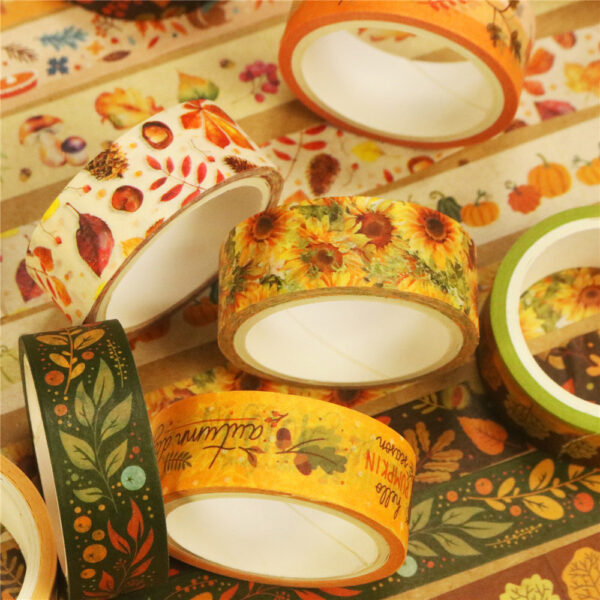 Wholesale Autum Washi Tape Sunflower Autum Creative DIY Decorative Hand Ledger Tape