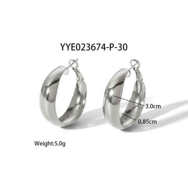Wholesale PVD Coated Real Gold Plated 18K Gold Round 304 Stainless Steel Classic Style Waterproof Non Tarnish Earrings